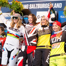 Siegerehrung Damen Weltcup Leogang 2014